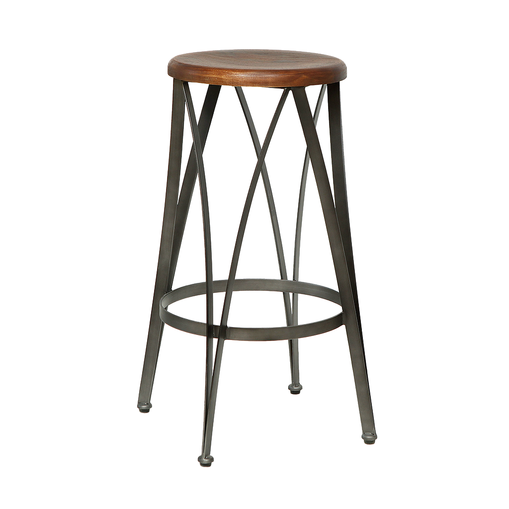CARL - Bar stool H70 - Vintage anthracite and Washed antic