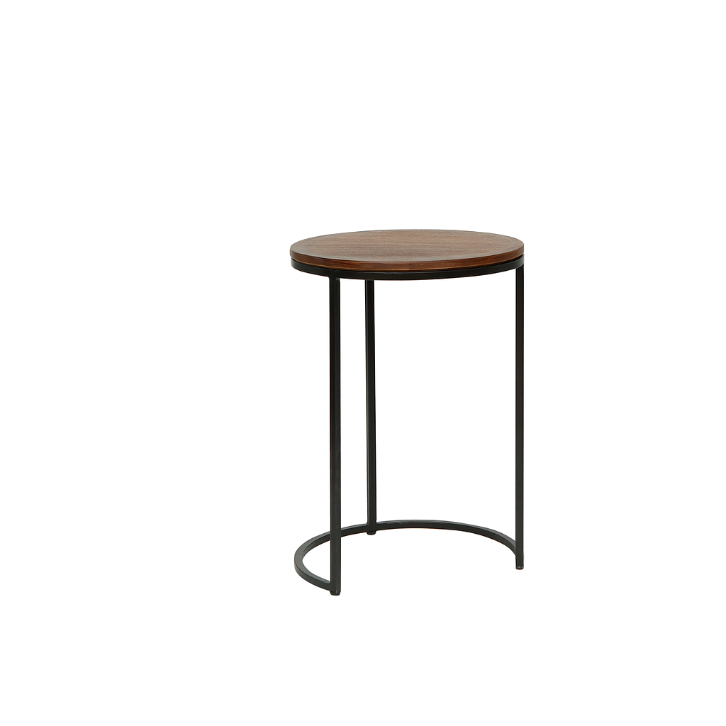 MOUNS - Side table Diam.35 x H50 - Matt black and Washed antic