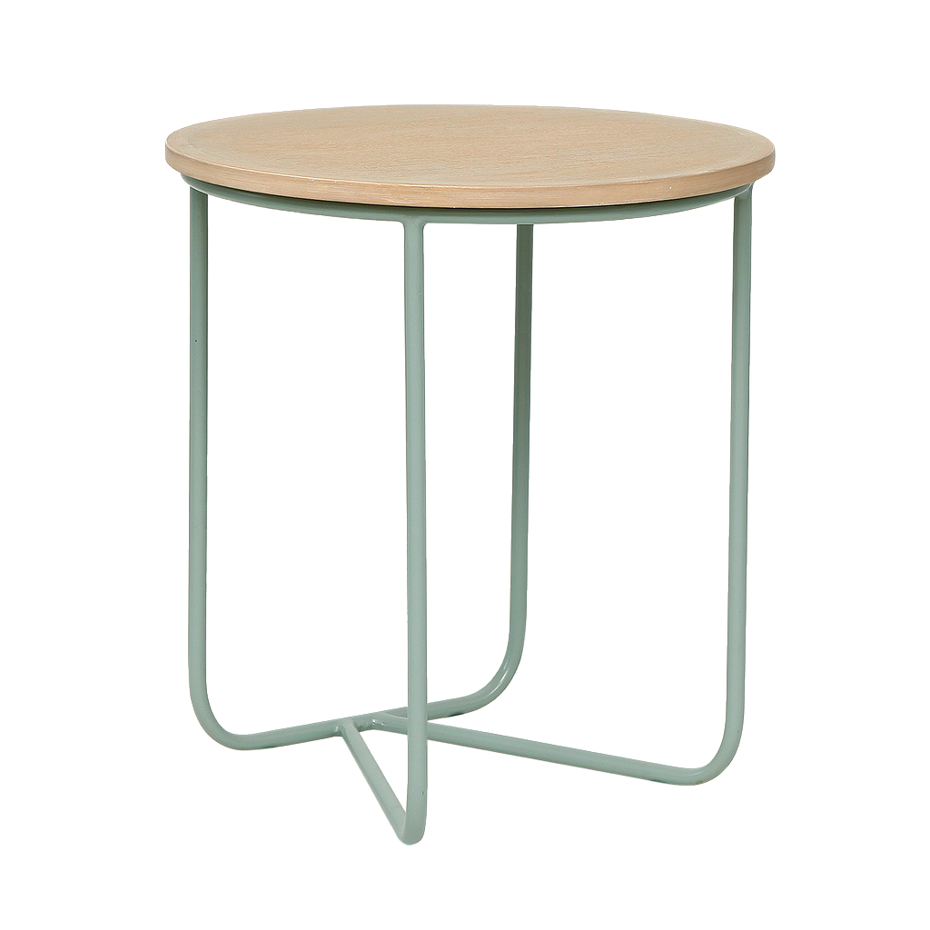 LIVIO - Side table Diam.55 x H60 - Mint and Toffee