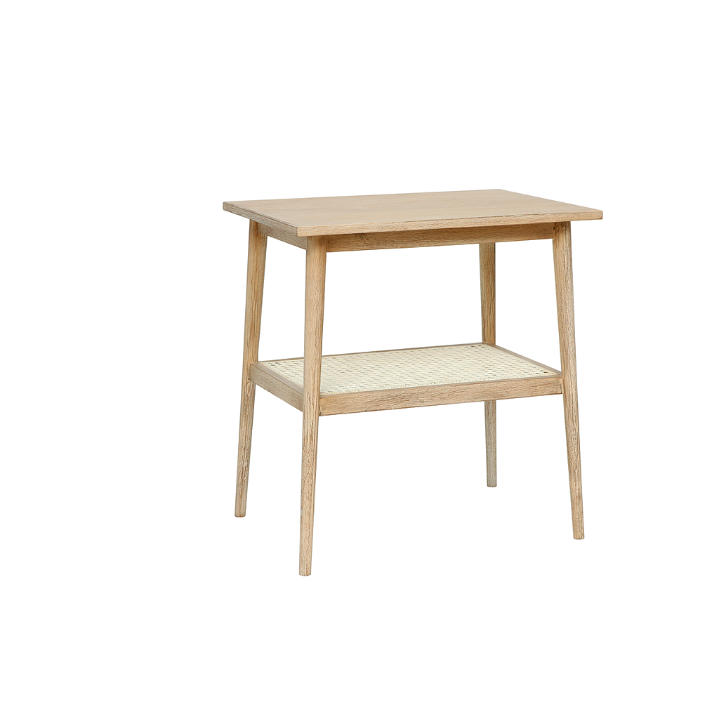 SIGUR - Side table L55 x H60 - Toffee and Natural cane
