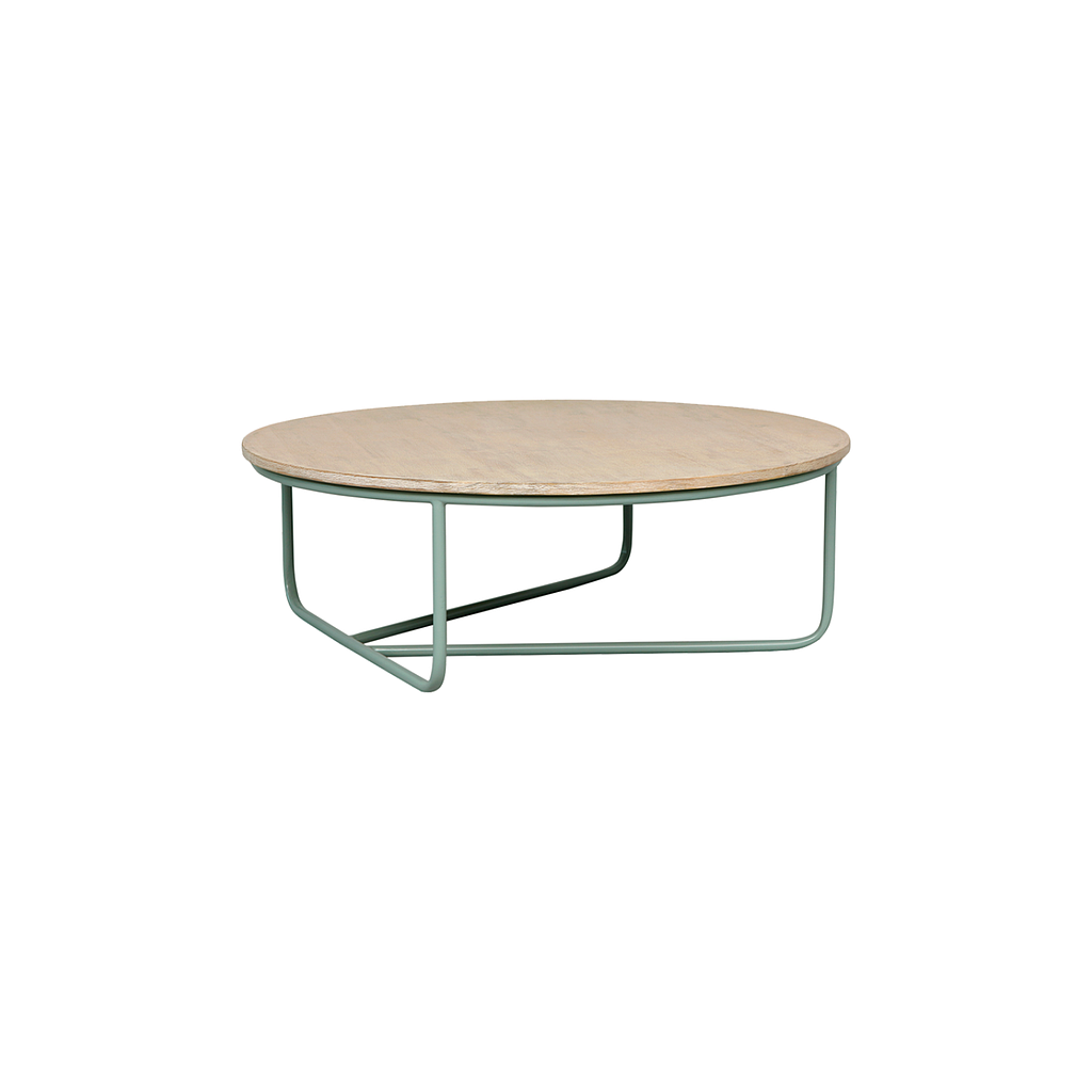 LIVIO - Coffee table Diam.100 x H33 - Mint and Toffee