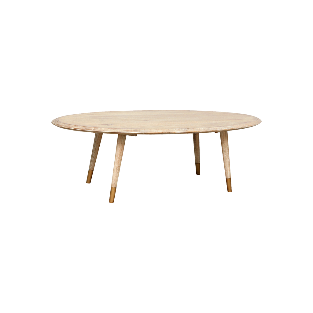 SPRING - Coffee table L110 x H35 - Toffee and Vintage brass