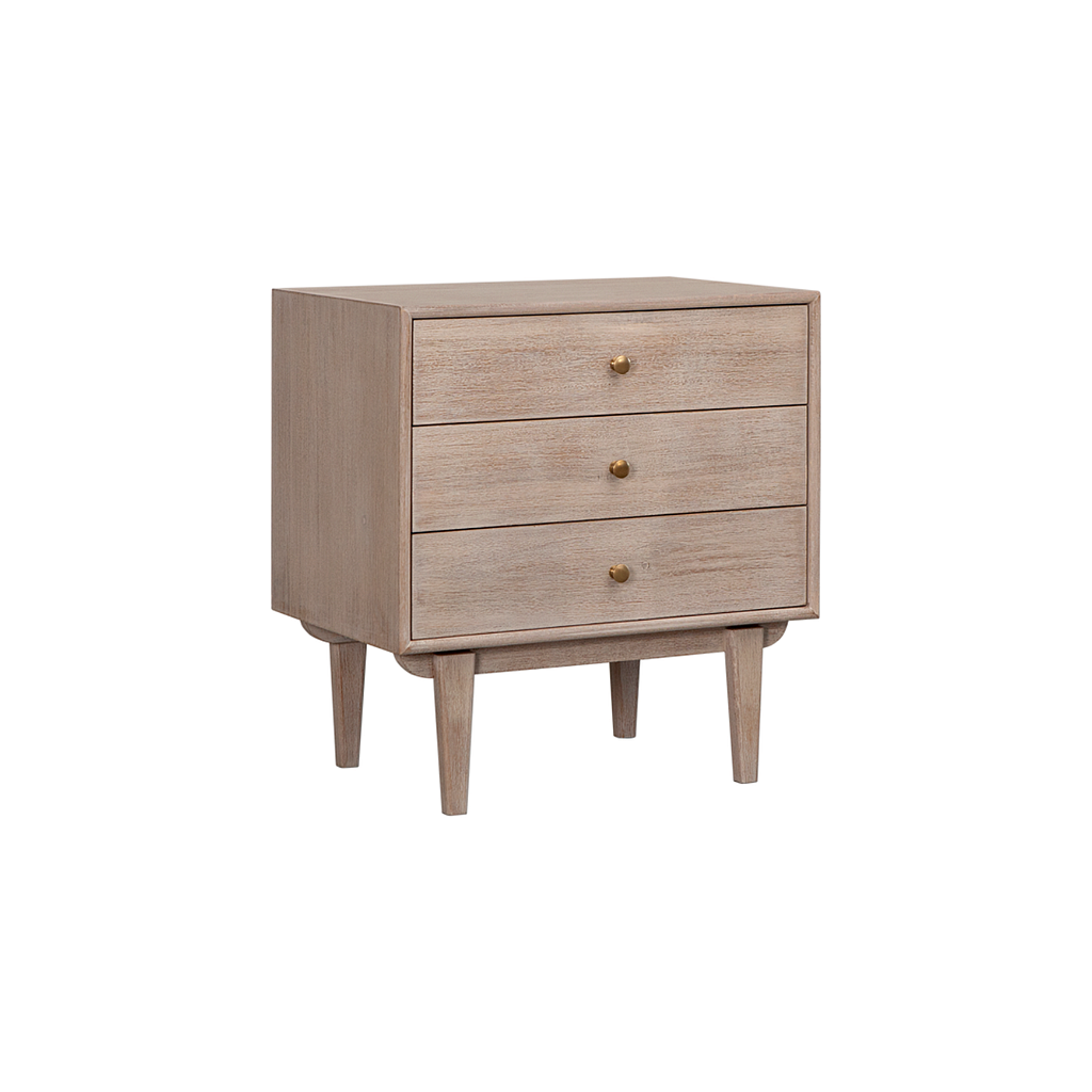 ALEYNA - Bedside table H65 - Whitened acacia