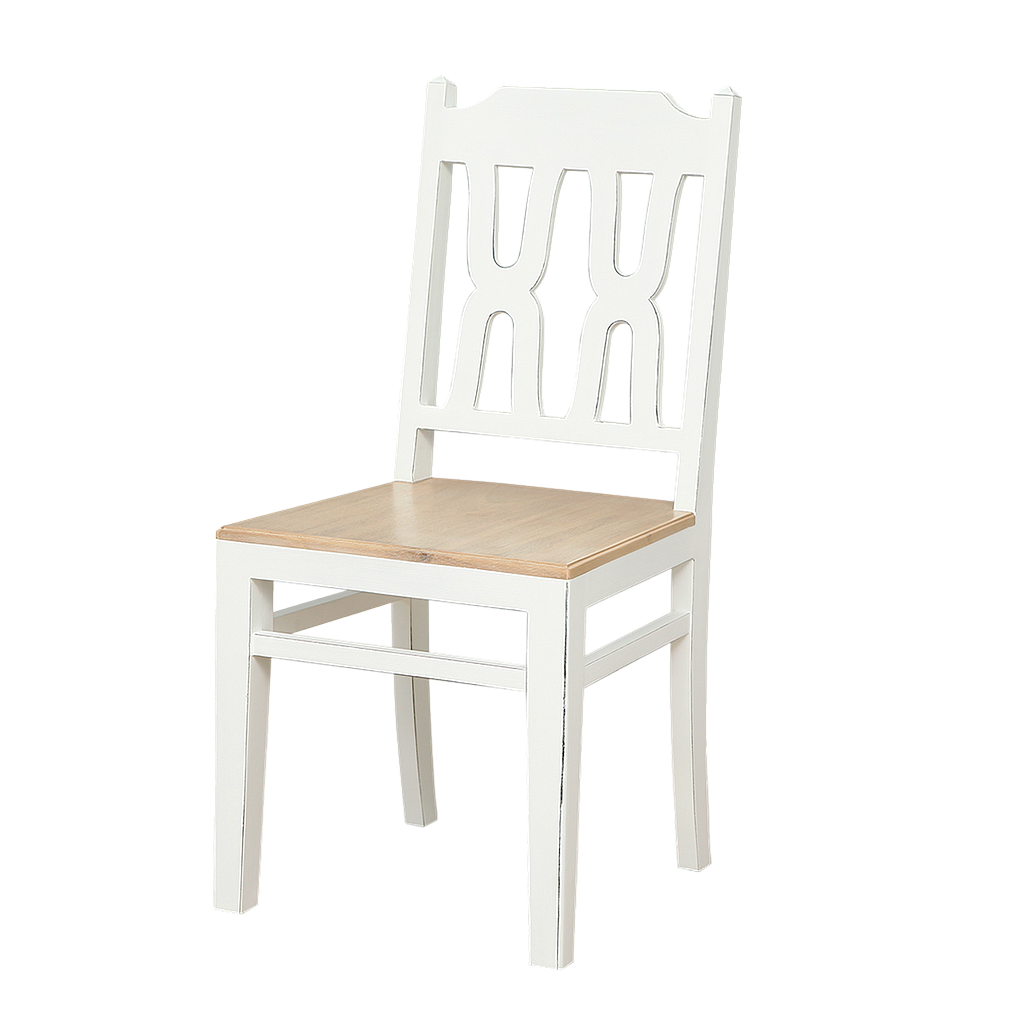 ALAN - Chair - Brocante white and Toffee