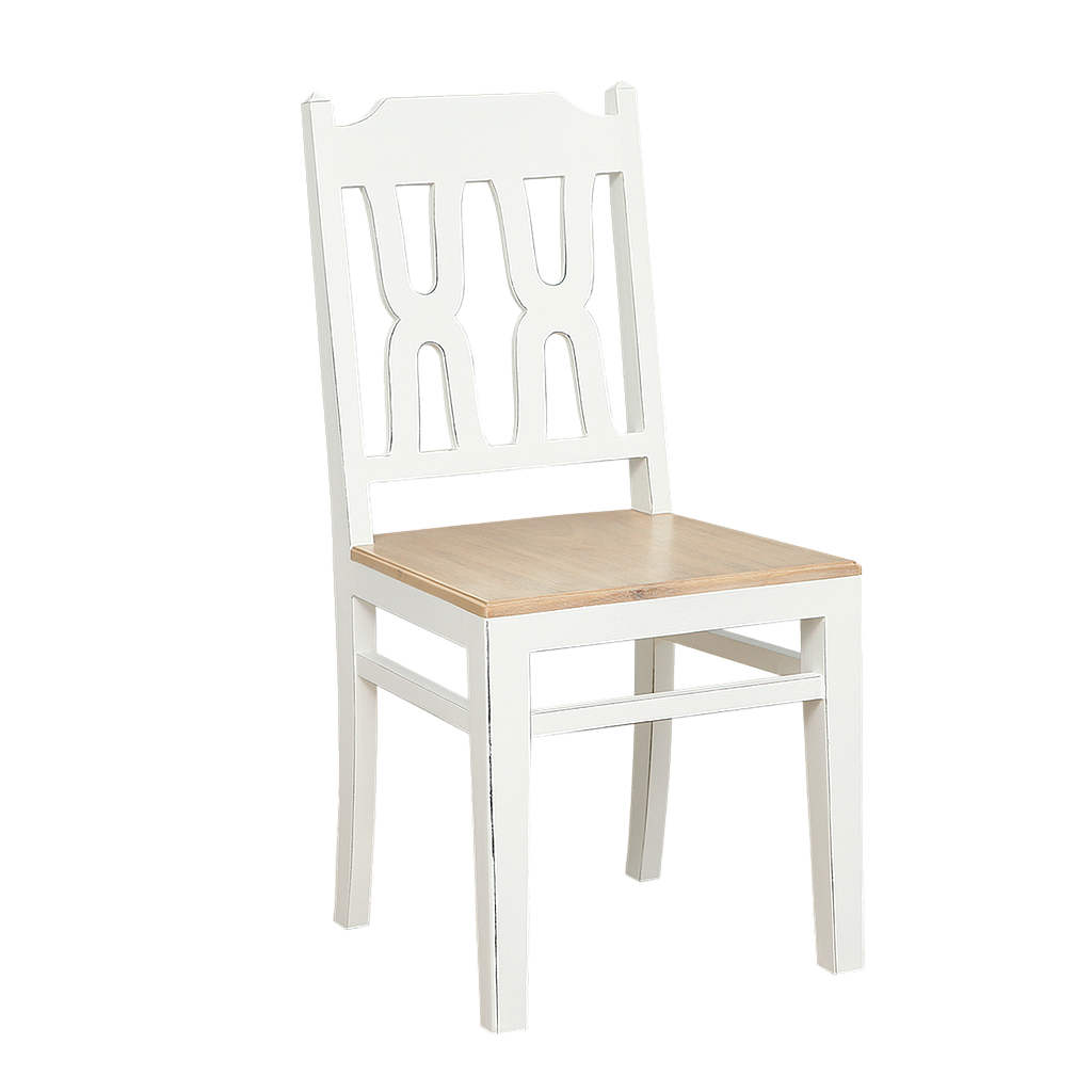 ALAN - Chair - Brocante white and Toffee