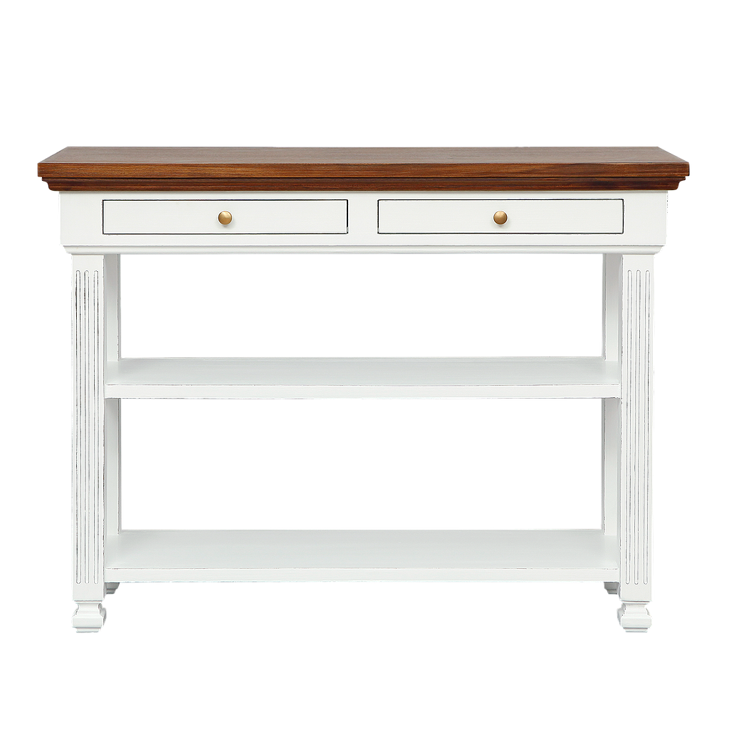 SOLOGNE - Kitchen unit L110 - Brocante white and washed antic