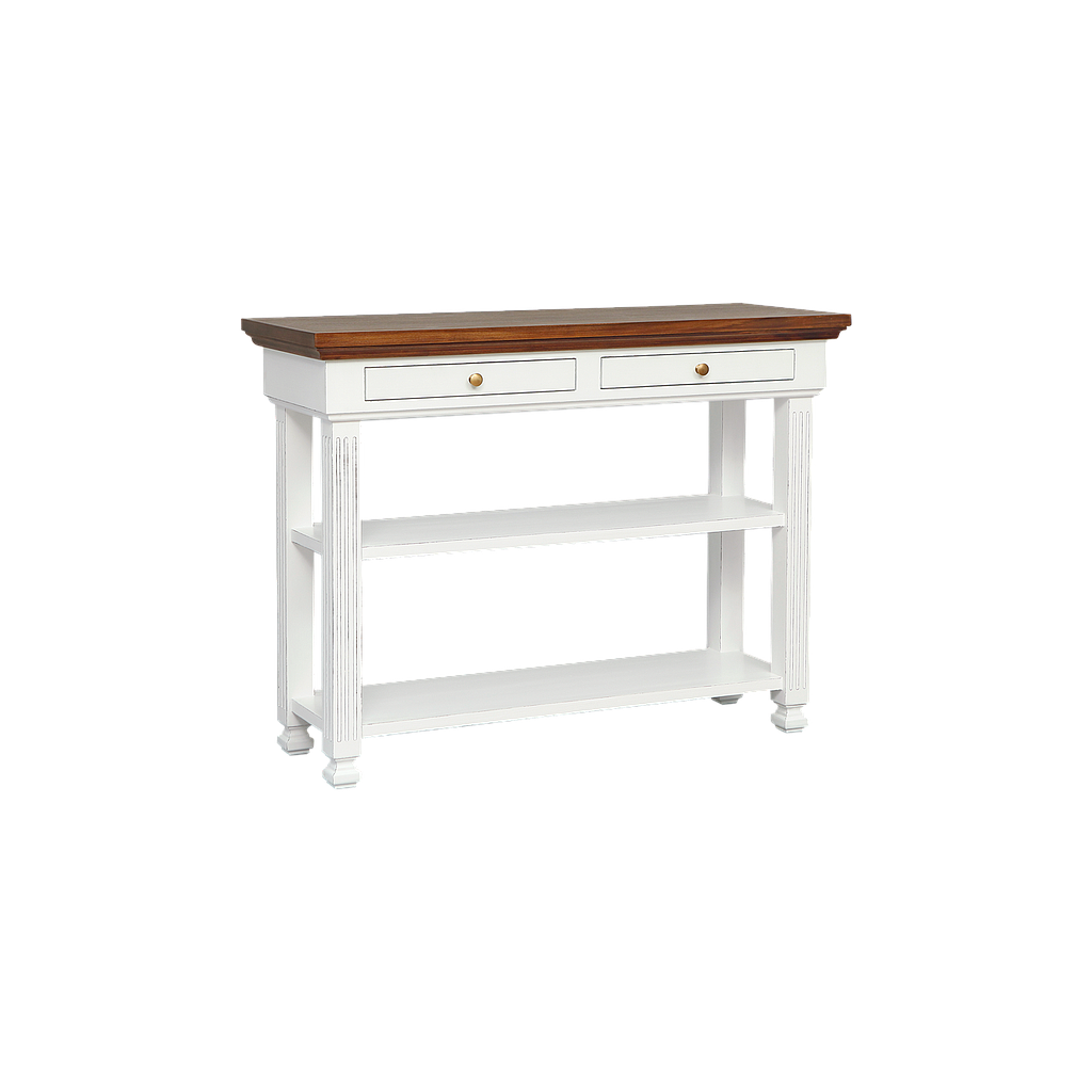 SOLOGNE - Kitchen unit L110 - Brocante white and washed antic