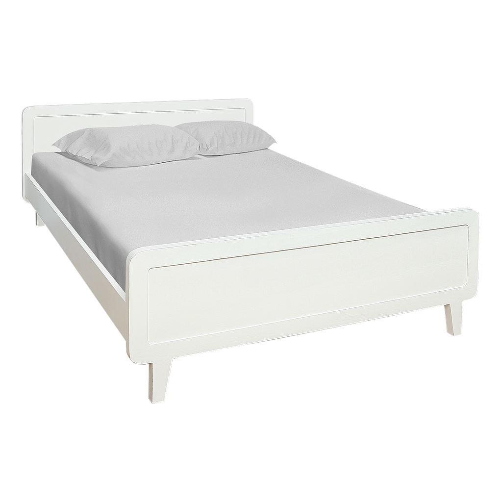 LAURA - Double size bed 140x200 - Brocante white