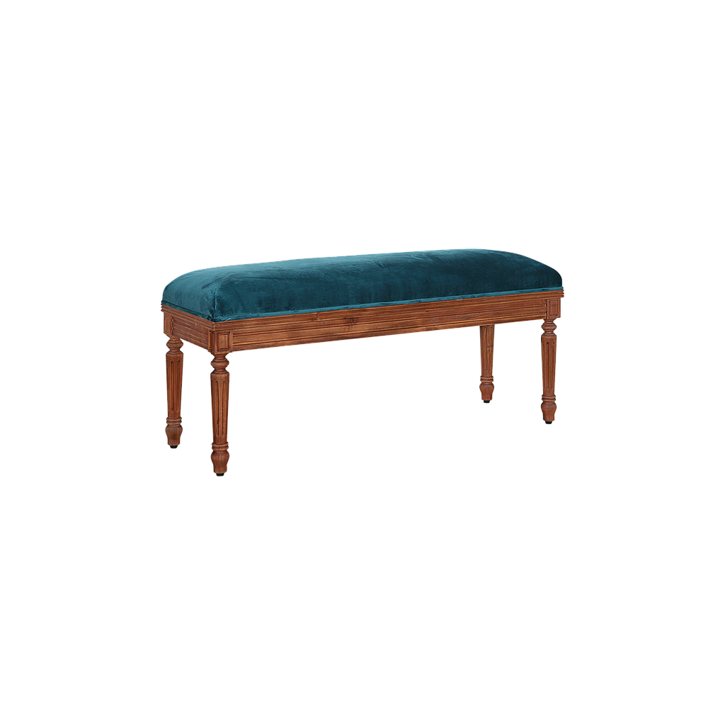 ORLEANS - Bench L110 - Washed antic and Navy blue cover