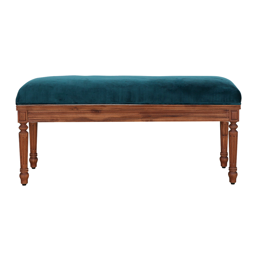 ORLEANS - Bench L110 - Washed antic and Navy blue cover