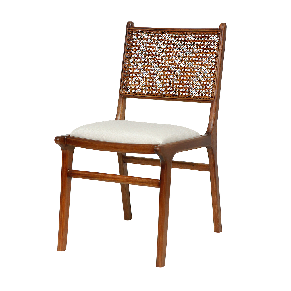 INOA - Chair - Washed antic, Stained cane and Cream cover