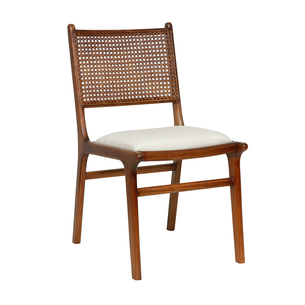 INOA - Chair - Washed antic, Stained cane and Cream cover