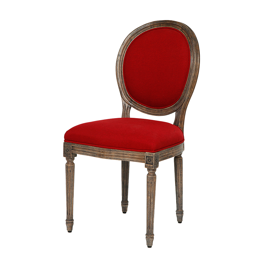 ORLEANS - Dining chair - Weathered acacia and red cover