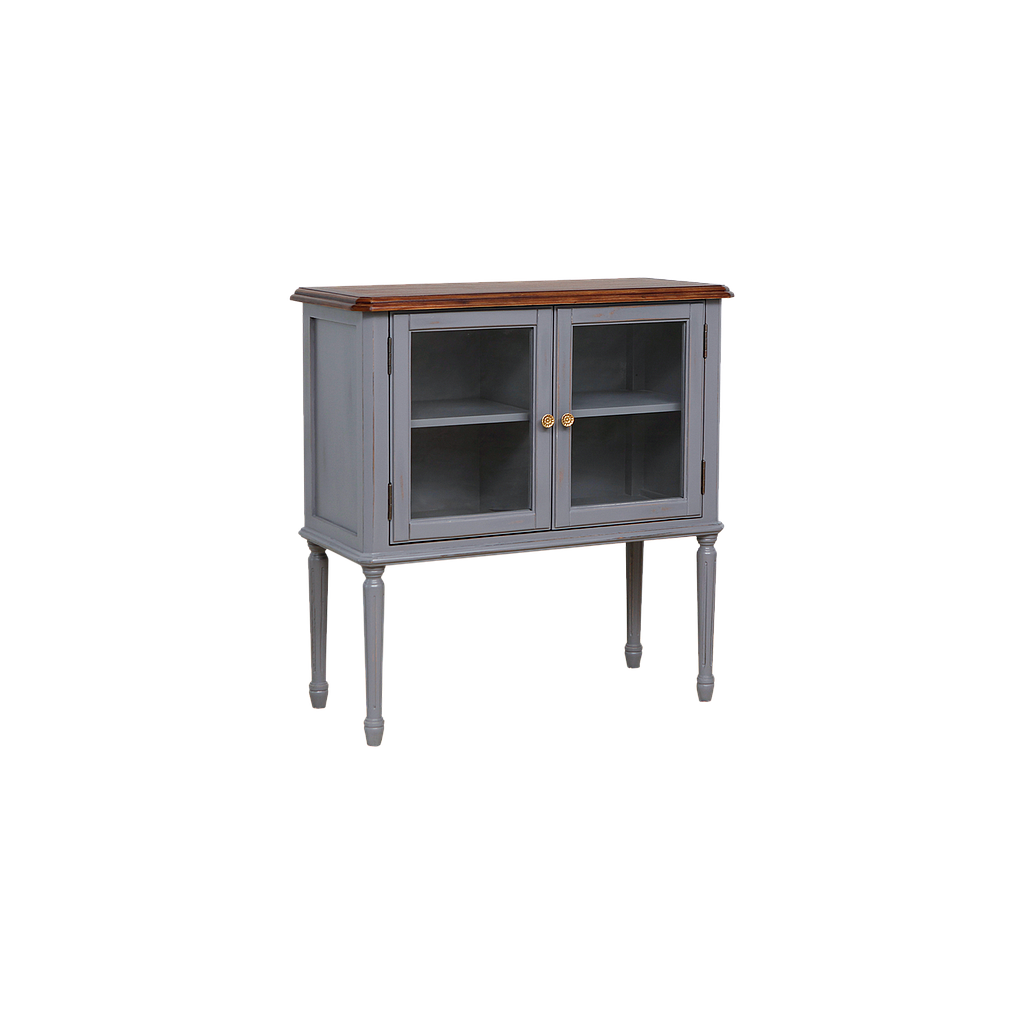 CHOISY - Sideboard L80 x H85 - Shabby pearl grey and washed antic top