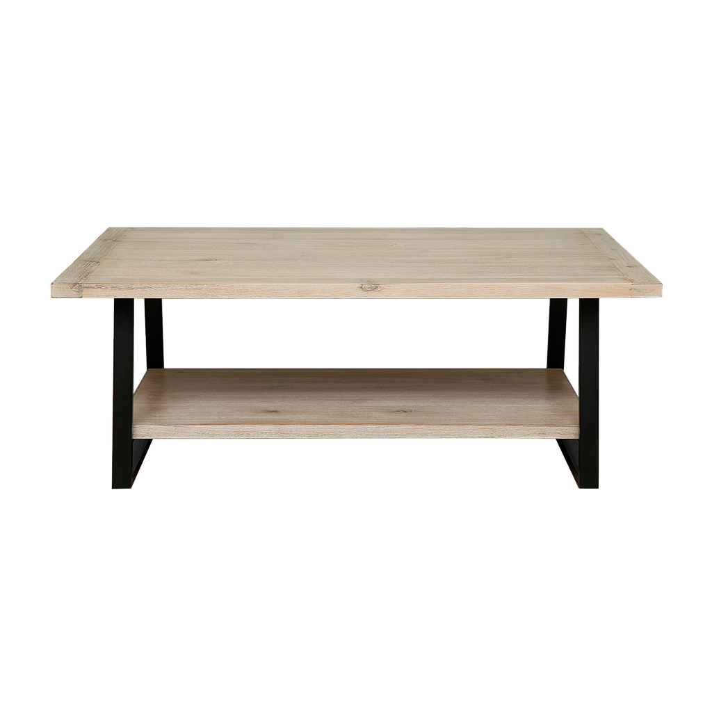 JADE - Coffee table L120 x H45 - Matt black and Whitened acacia