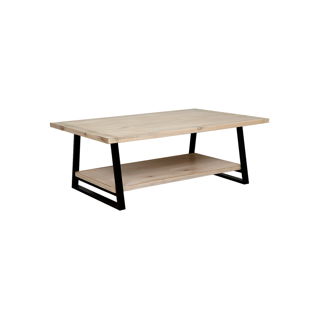 JADE - Coffee table L120 x H45 - Matt black and Whitened acacia