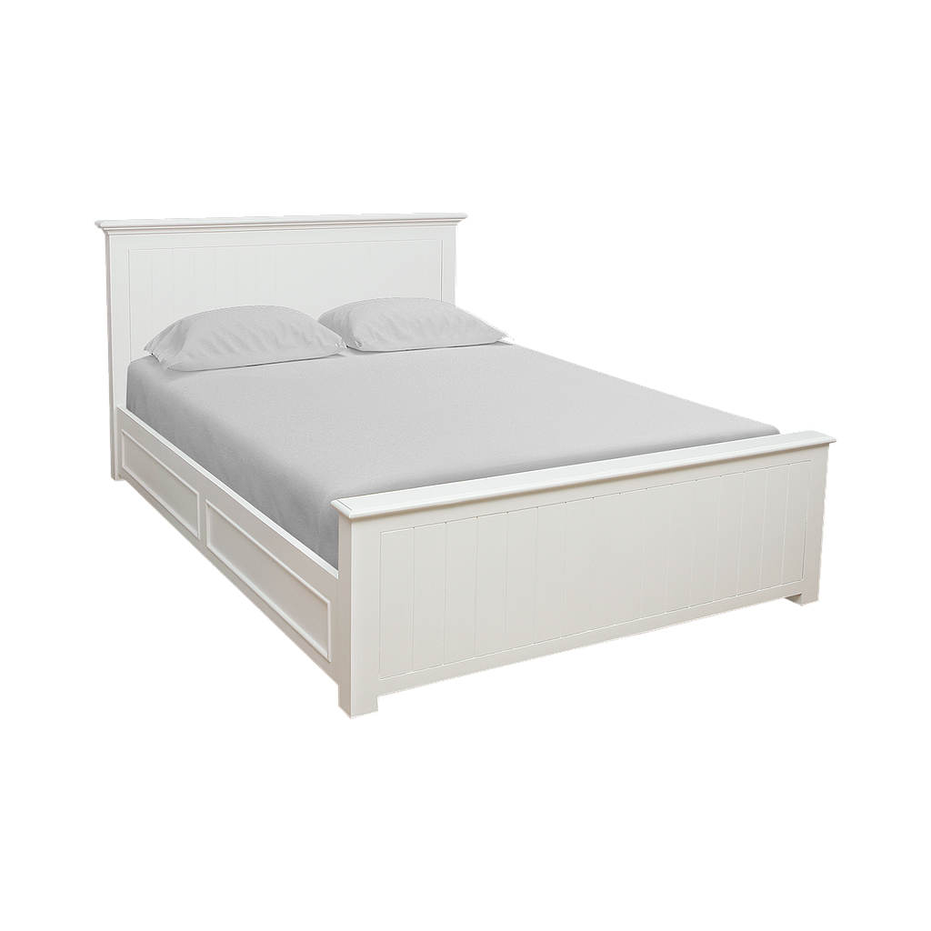NEIL - Double size bed 140x200 - Brushed white