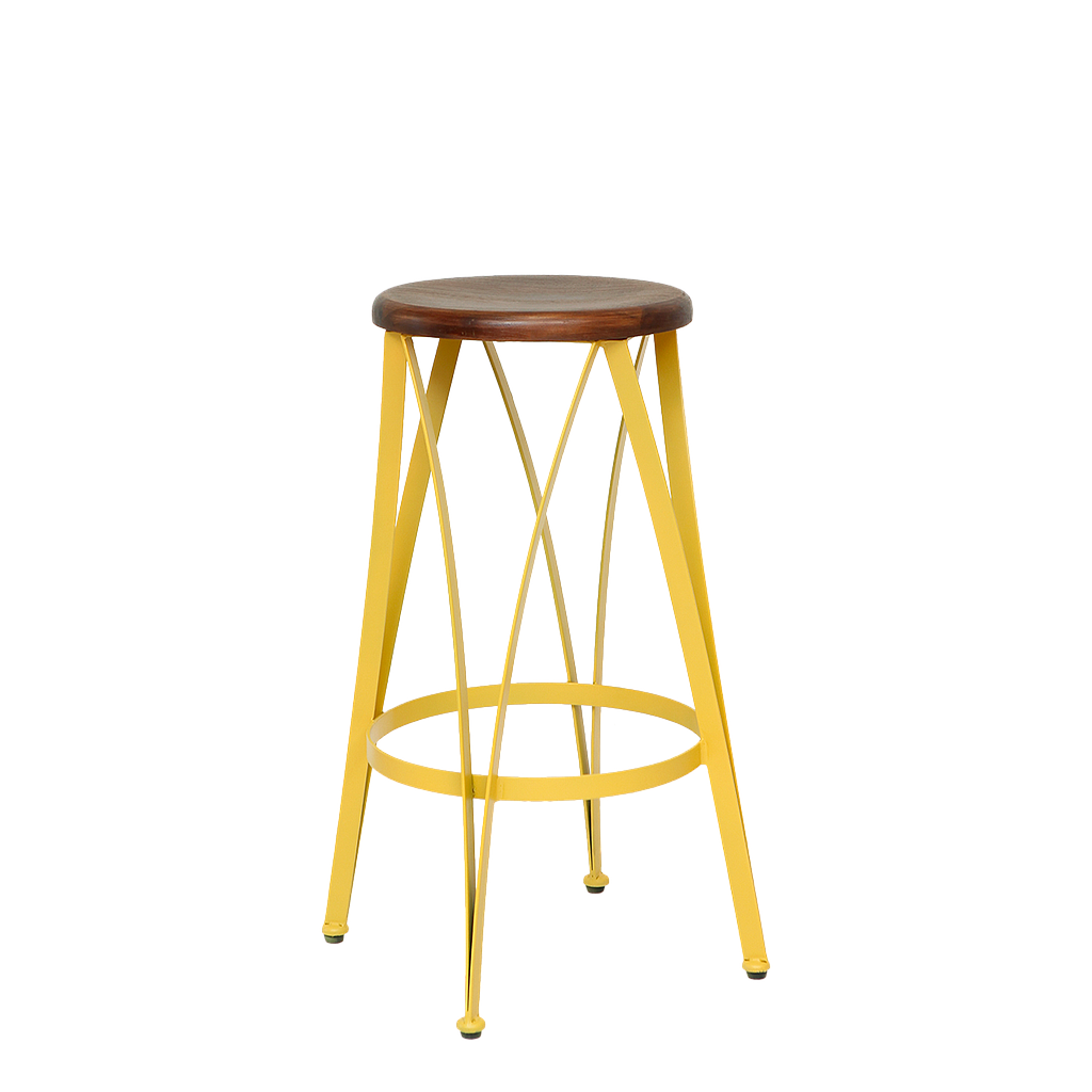 CARL - Bar stool H70 - Pineapple yellow and Washed antic