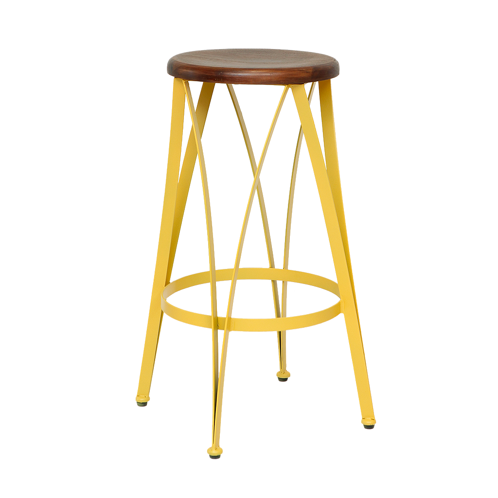 CARL - Bar stool H70 - Pineapple yellow and Washed antic