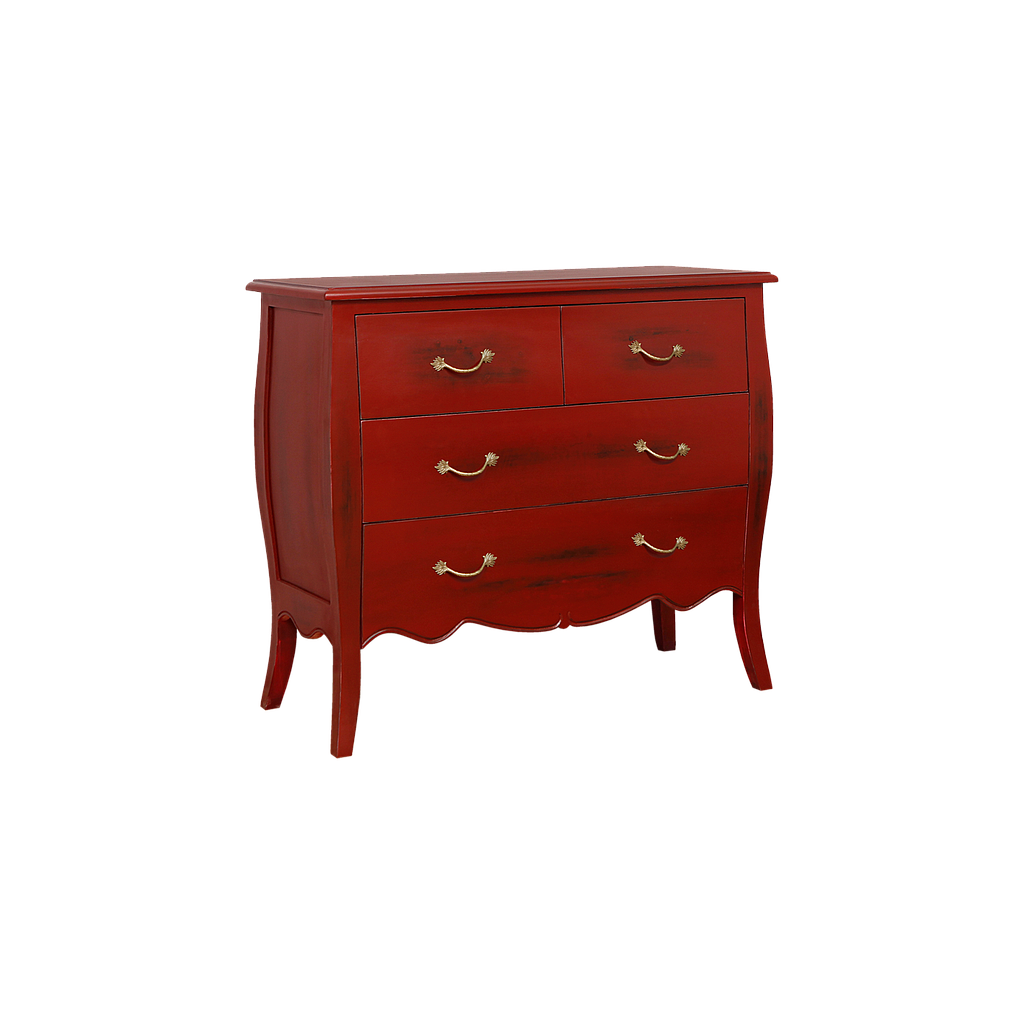 CLARCK - Chest of drawers L108 x H95 - Shabby chinese red
