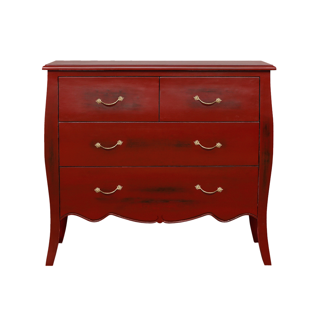 CLARCK - Chest of drawers L108 x H95 - Shabby chinese red