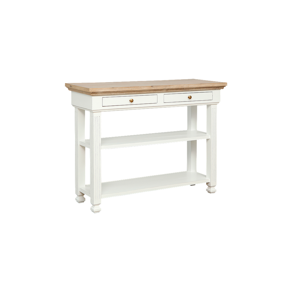 SOLOGNE - Kitchen unit L110 - Brocante white and Toffee