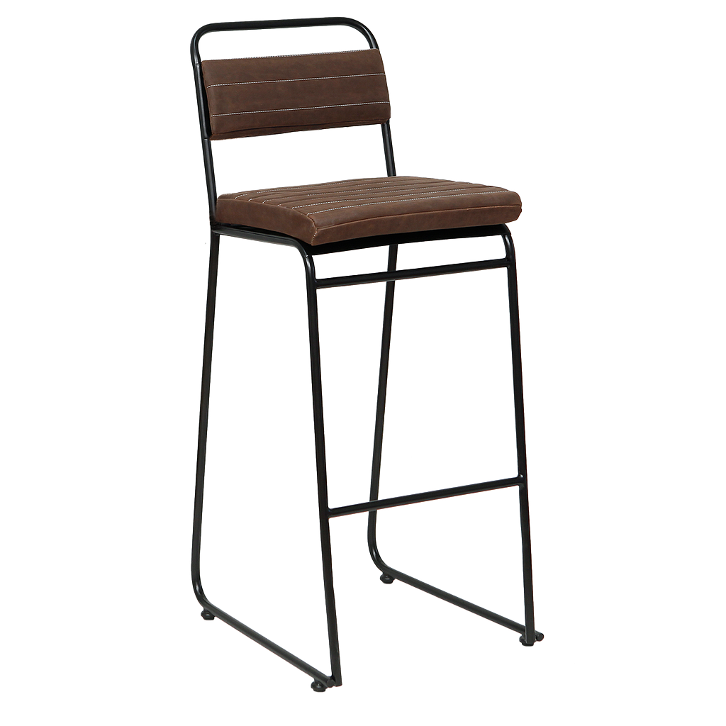 ORLY - Bar chair H105 - Matt black and Brown cover
