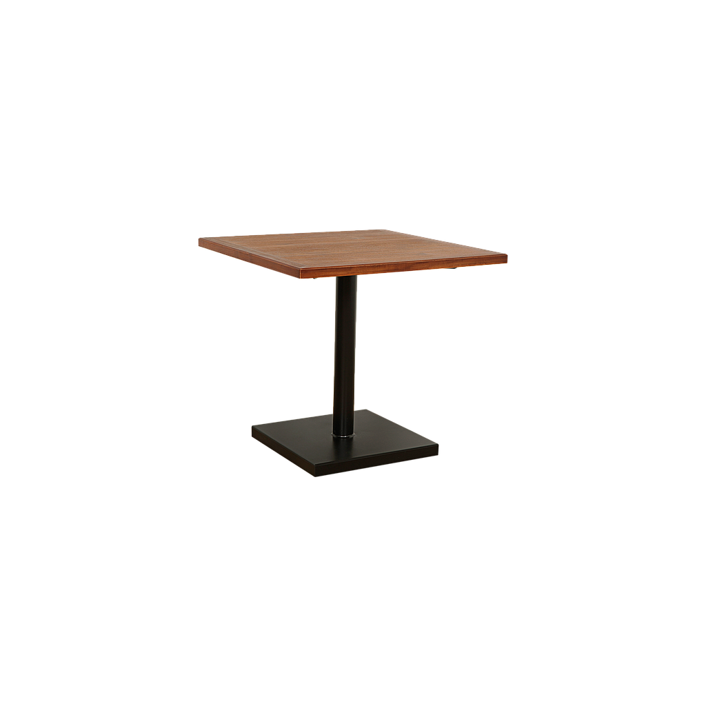 BRASSERIE - Restaurant table L80 x W80 - Matt black metal and Washed antic