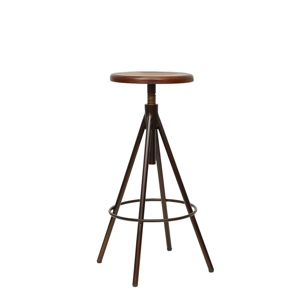 SCOTT - Adjustable bar stool H75/85 - Burnish and Washed antic