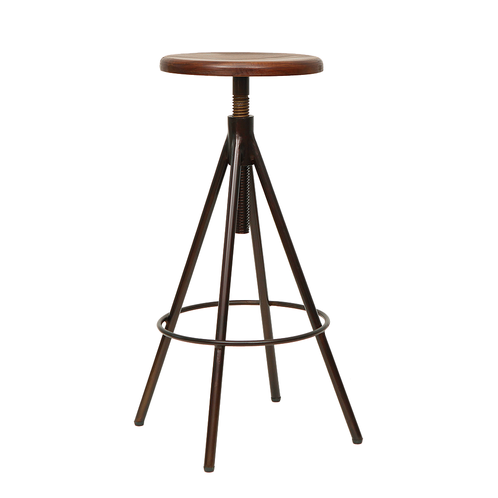 SCOTT - Adjustable bar stool H75/85 - Burnish and Washed antic