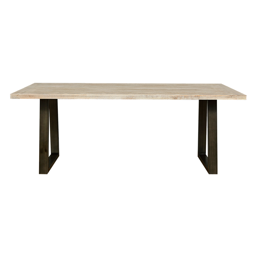 JADE - Dining table L200 x W90 - Vintage anthracite and Whitened acacia