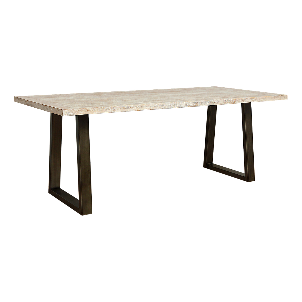 JADE - Dining table L200 x W90 - Vintage anthracite and Whitened acacia