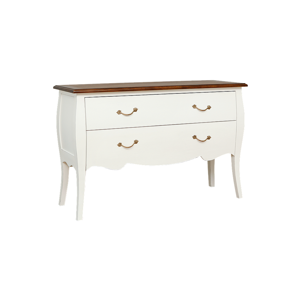 CLARCK - Chest of drawers L130 x H85 - Brocante white and Washed antic