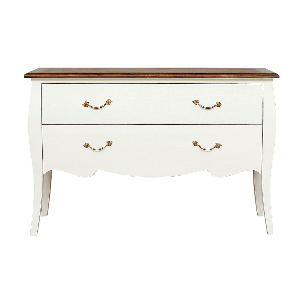 CLARCK - Chest of drawers L130 x H85 - Brocante white and Washed antic