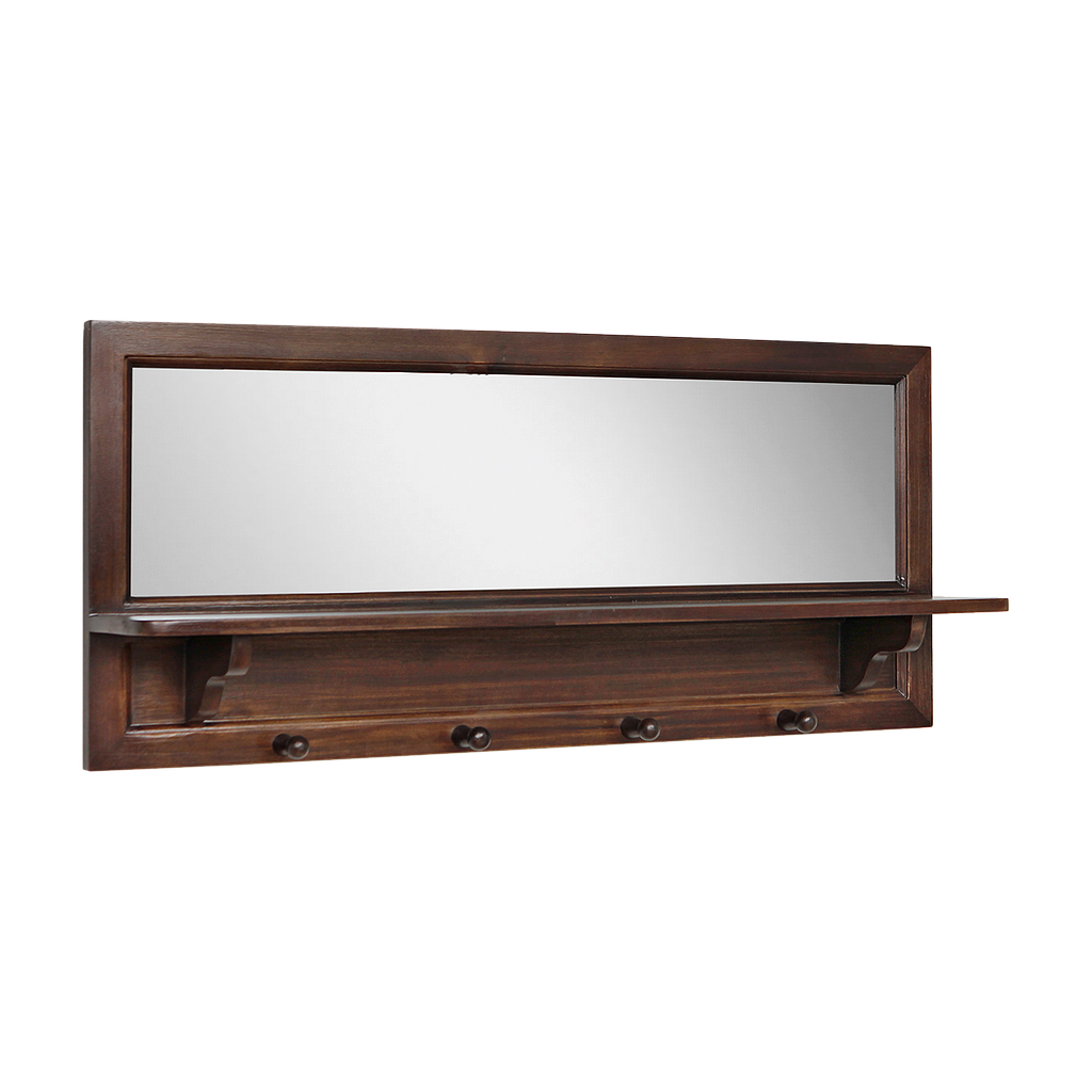 ATTAR - Coat rack with mirror L100 - Mokka
