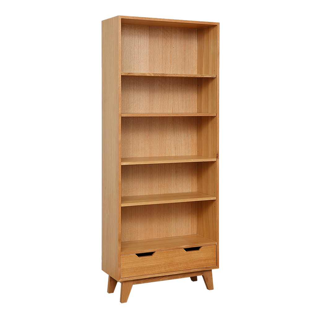 OSLO - Bookcase L75 x H188 - Natural oak