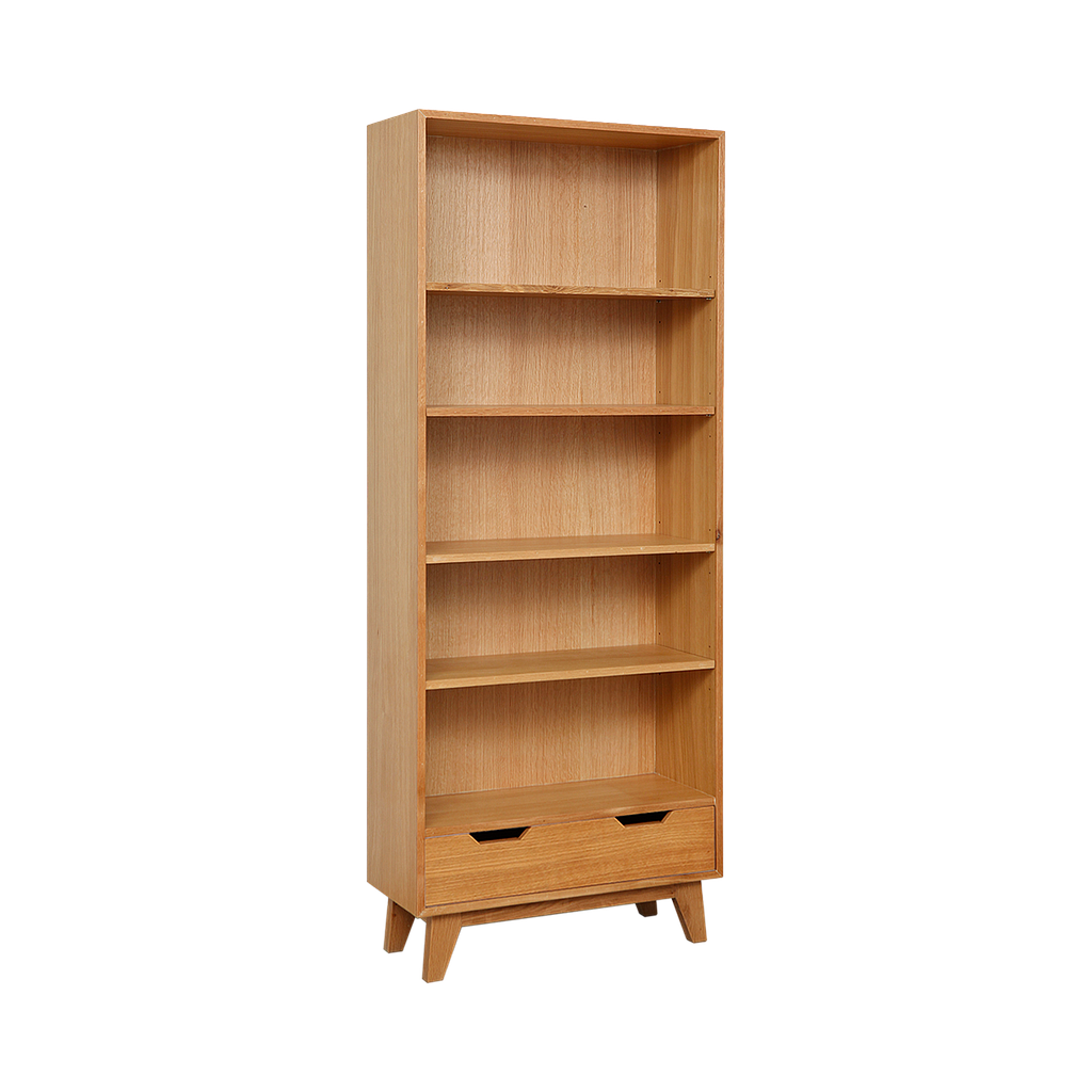 OSLO - Bookcase L75 x H188 - Natural oak