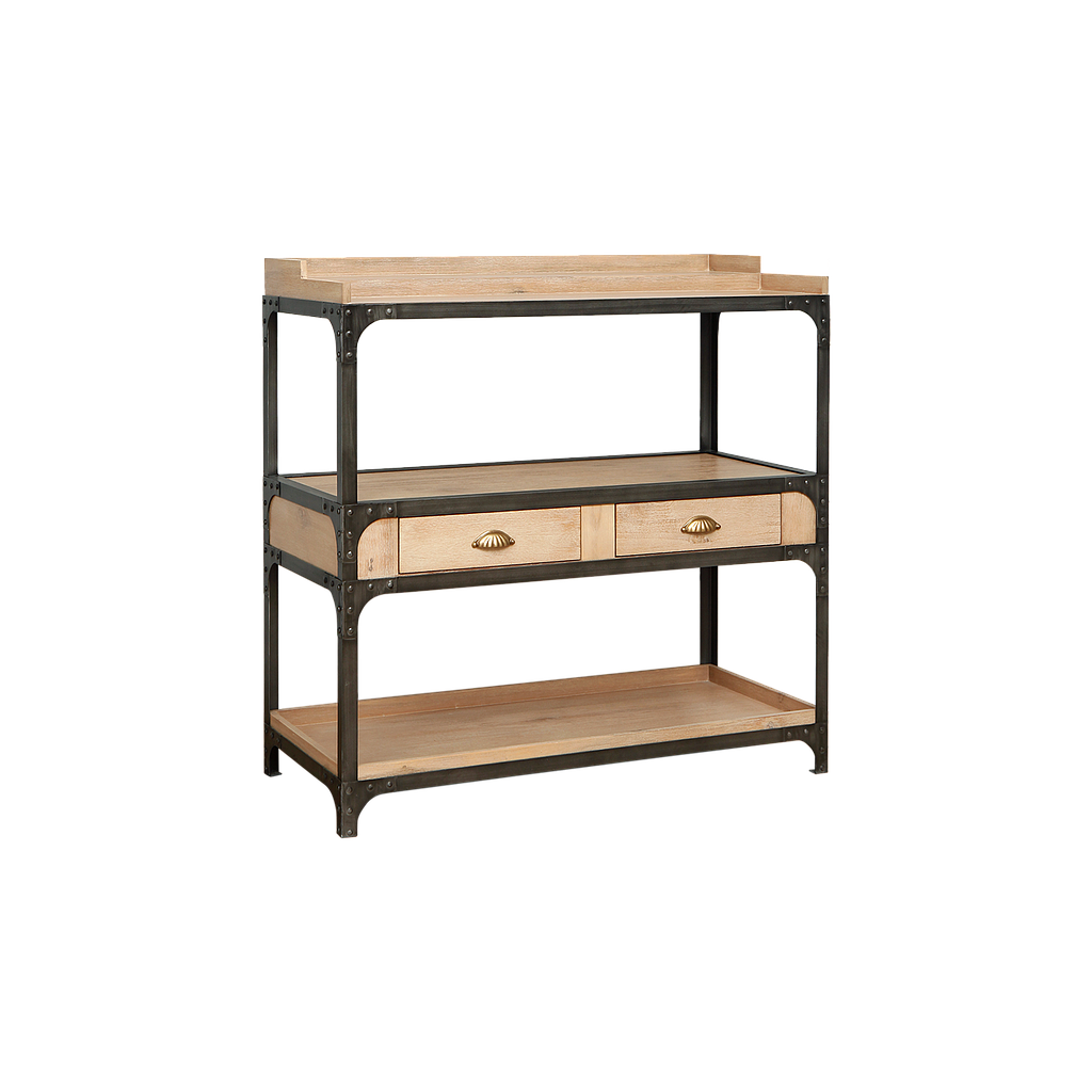 MANHATTAN - Console table L100 - Vintage anthracite and Toffee