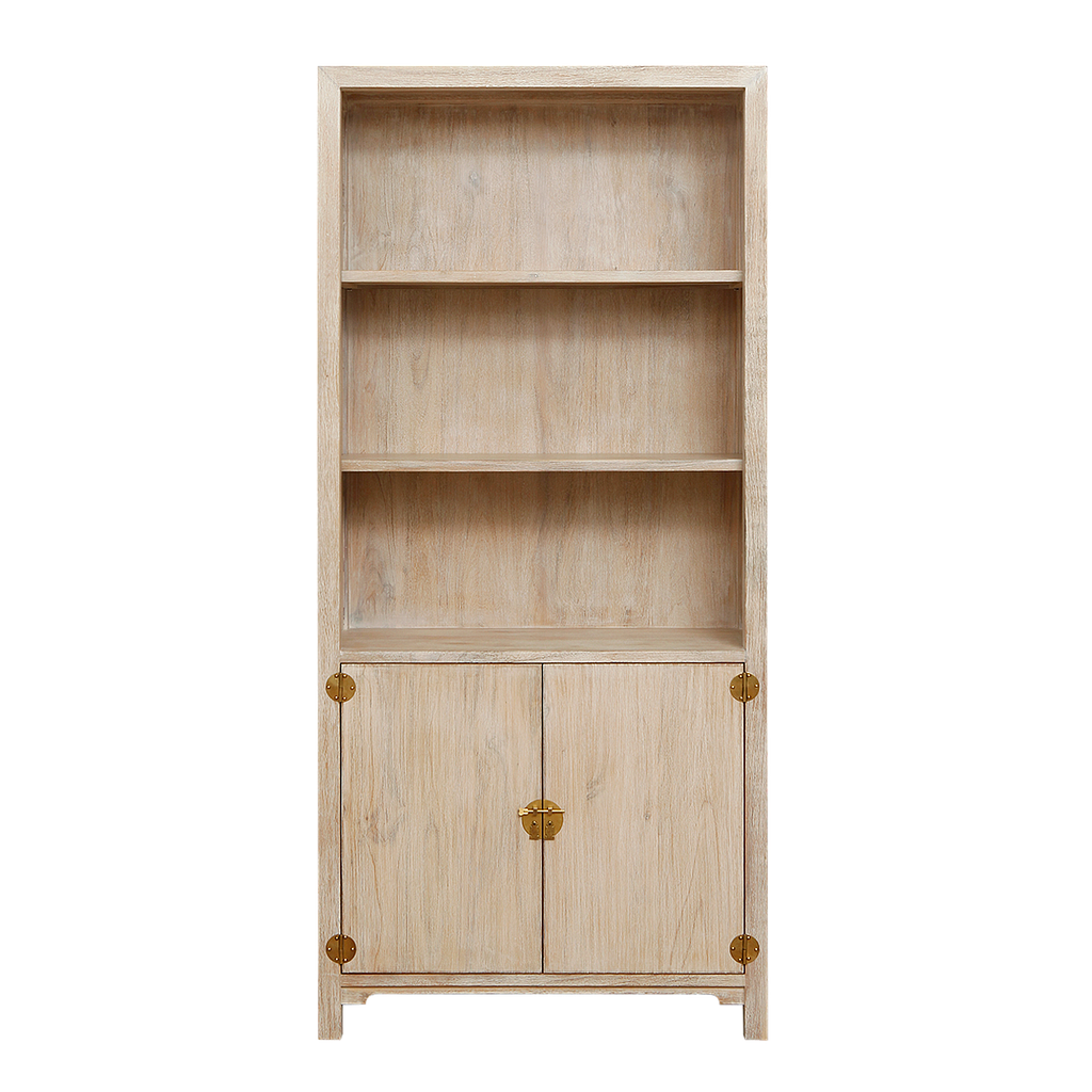 XIAN - Bookcase L90 x H200 - Whitened acacia