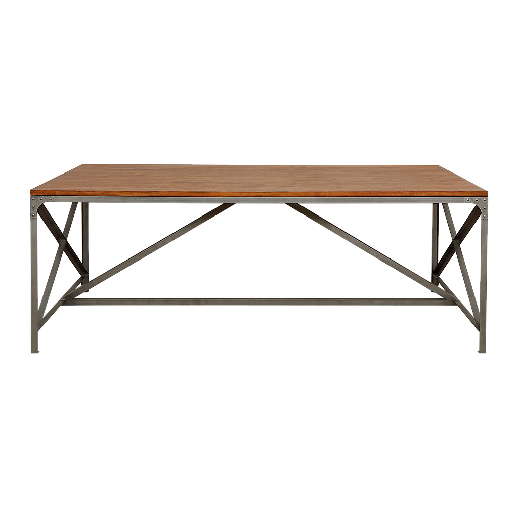 MANHATTAN - Dining table L200 x W100 - Vintage silver and Washed antic