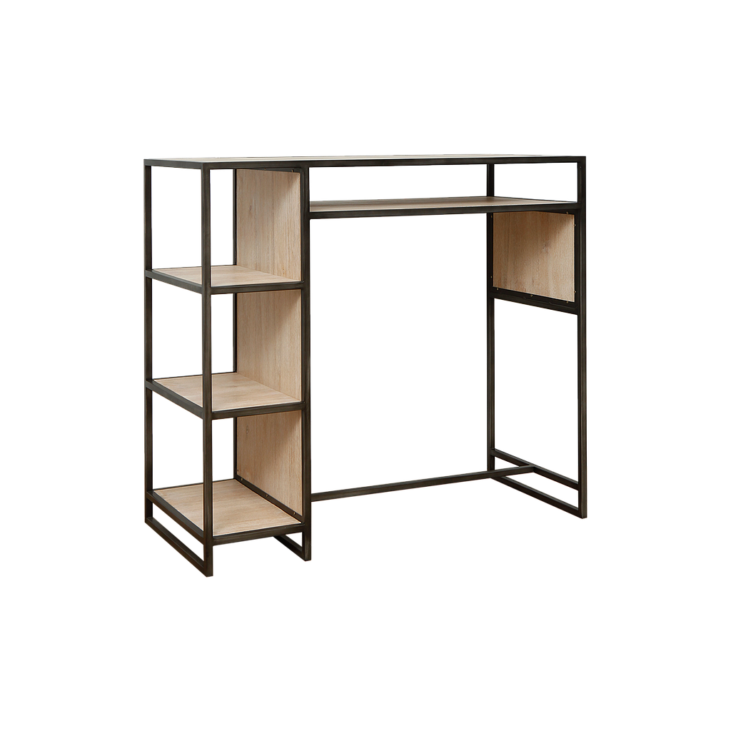 YVER - Kitchen bar table L120 x H110 - Vintage anthracite and Whitened acacia