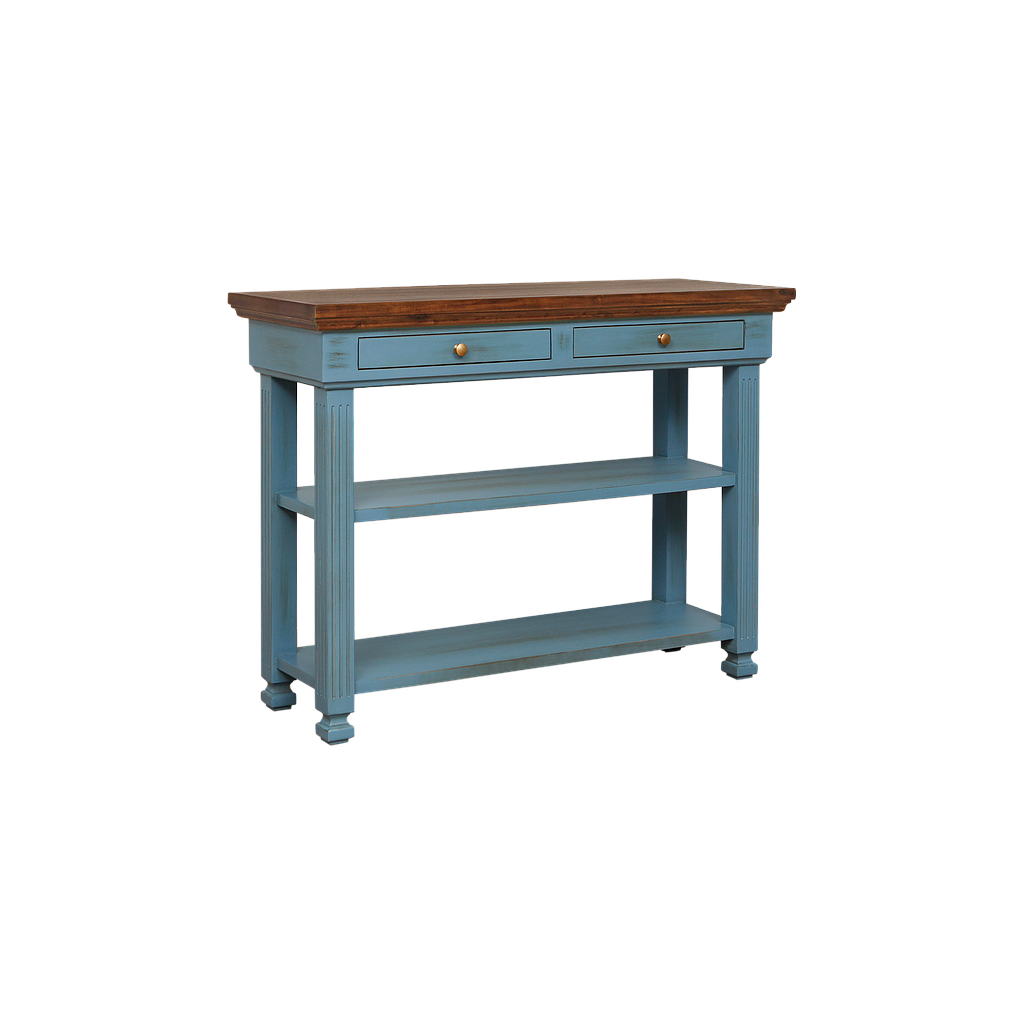 SOLOGNE - Kitchen unit L110 - Shabby stone blue and Washed antic