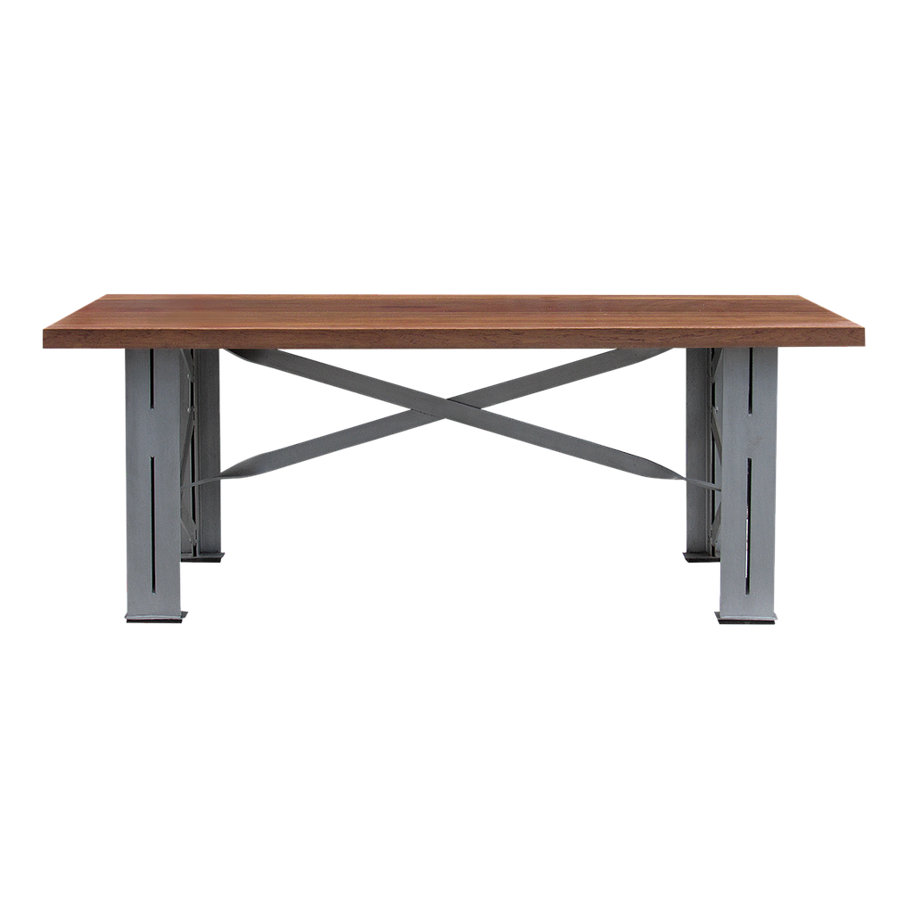 DOCK - Dining table L200 x W100 - Vintage silver and Washed antic