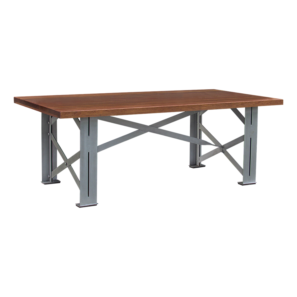 DOCK - Dining table L200 x W100 - Vintage silver and Washed antic