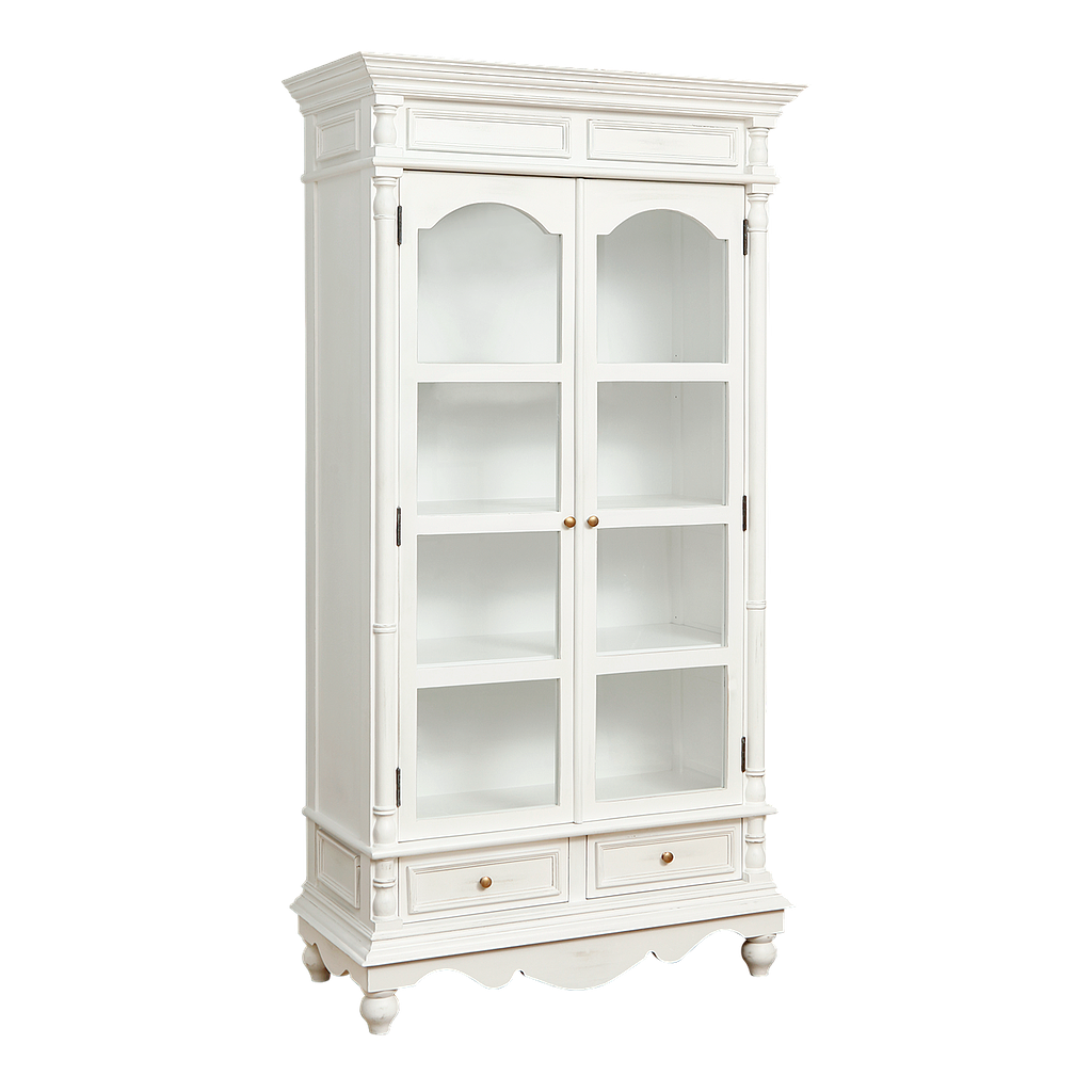 CANDICE - Display cabinet L105 x H200 - Shabby white