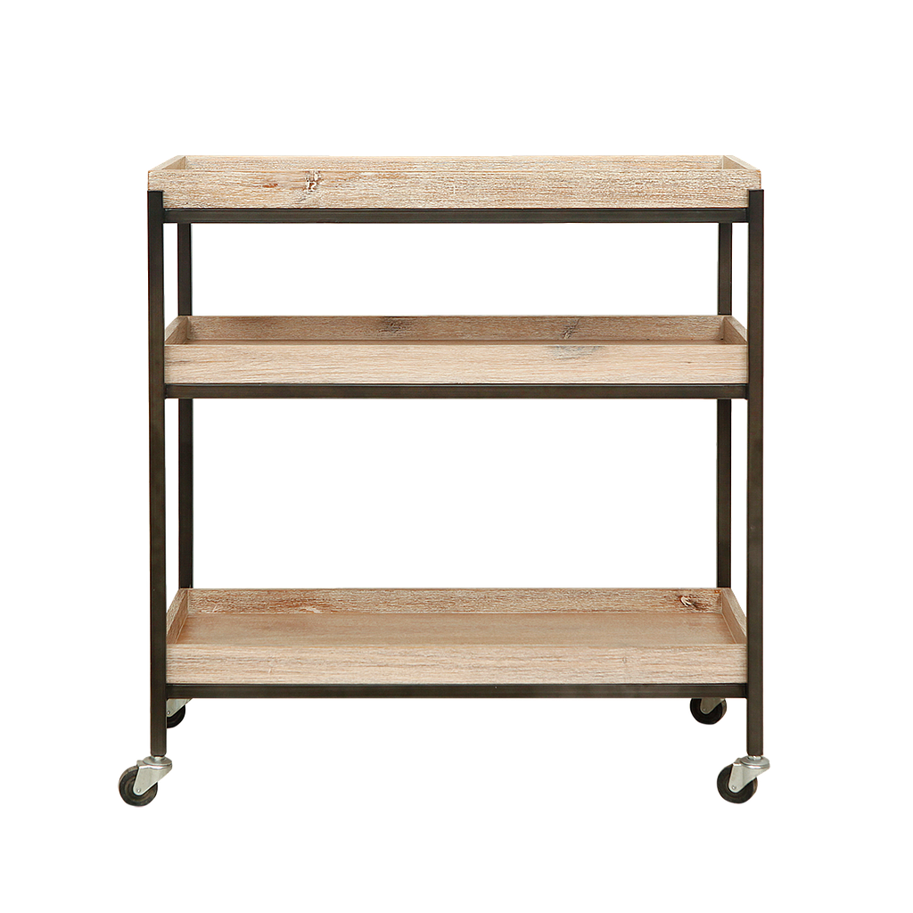 SHARKA - Trolley L80 x H85 - Vintage anthracite and Whitened acacia