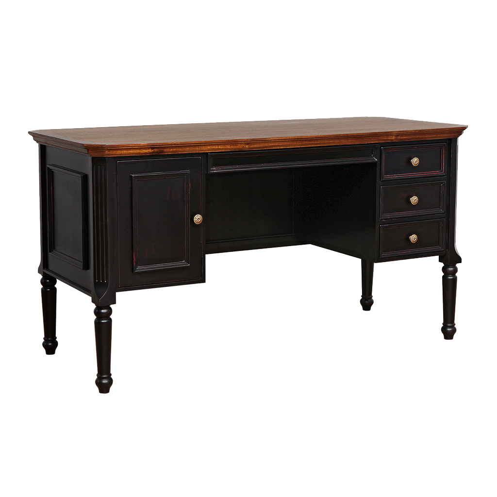 LISANDRO - Desk L140 x W60 - Shabby black and Washed antic