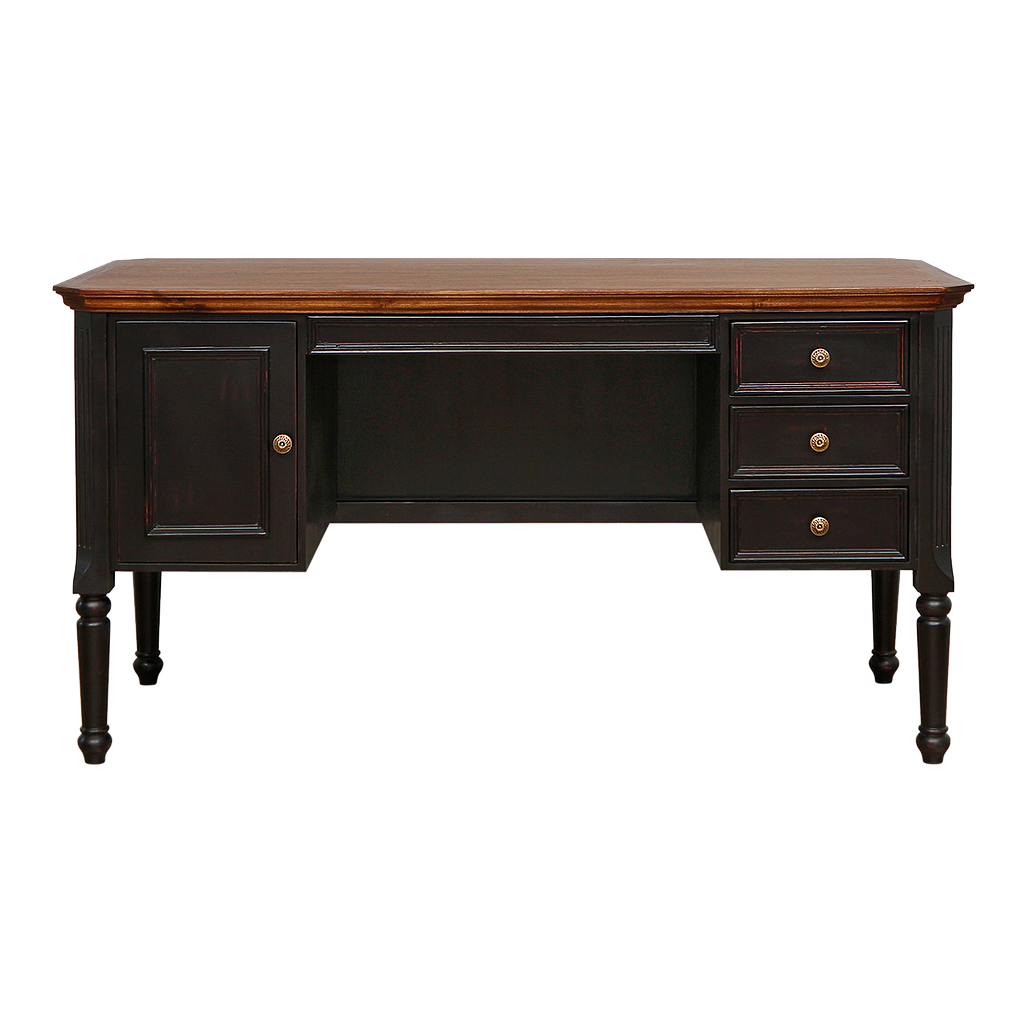LISANDRO - Desk L140 x W60 - Shabby black and Washed antic