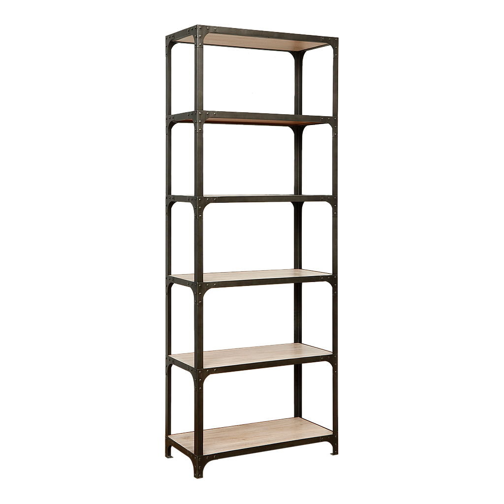 MANHATTAN - Shelf L75 x H204 - Vintage anthracite and Whitened acacia