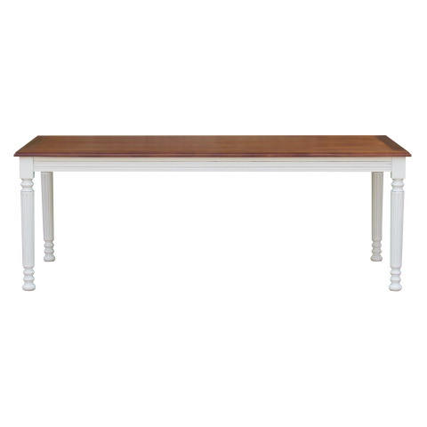 ORLEANS - Dining table L200 x W100 - Brushed white and Washed antic